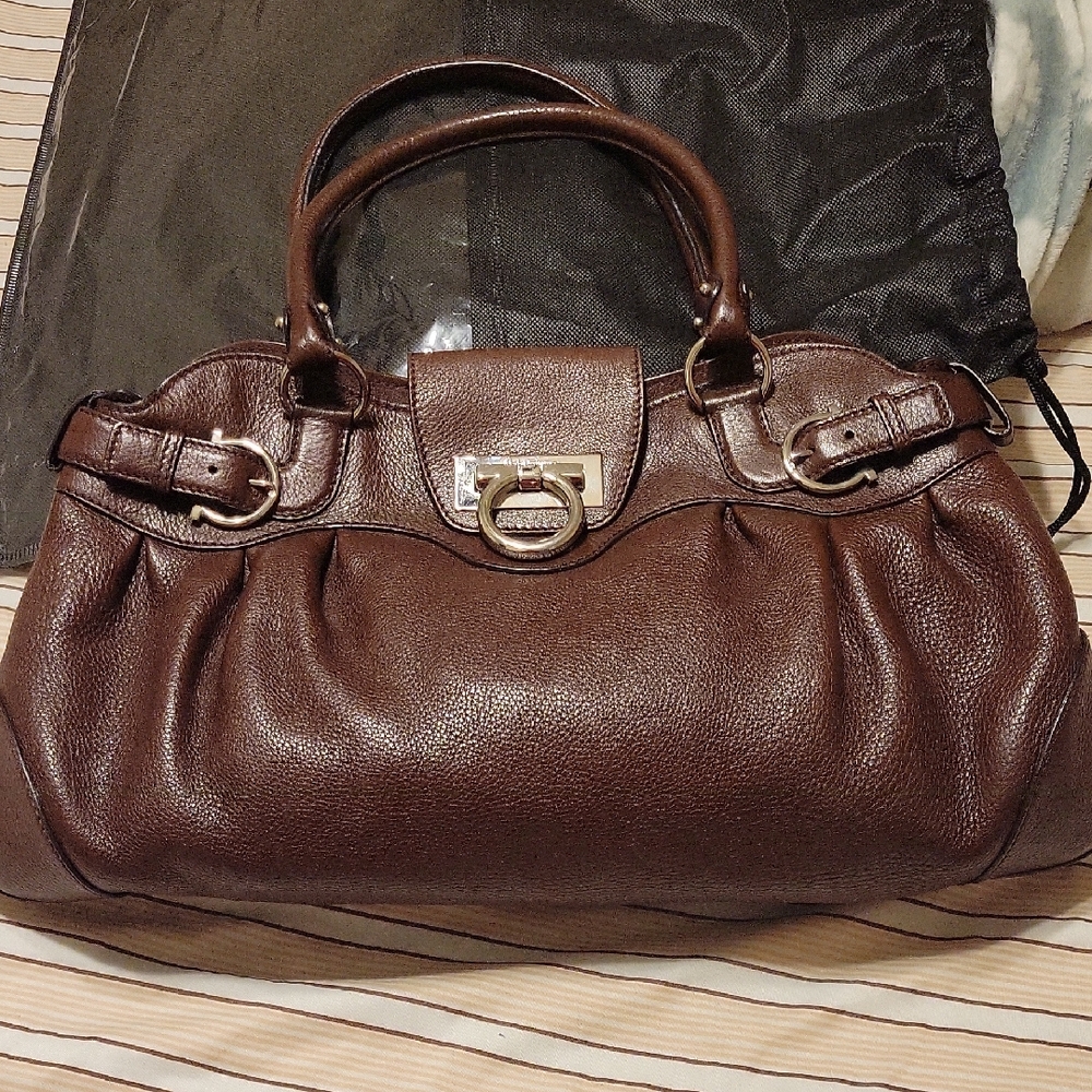 Salvatore Ferragamo  Brown Leather Handbag